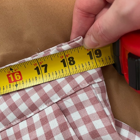 NWOT Gingham Slant Artsy Pocket Pants Pink and White Checkered Sz 1XL(14) - Picture 7 of 9
